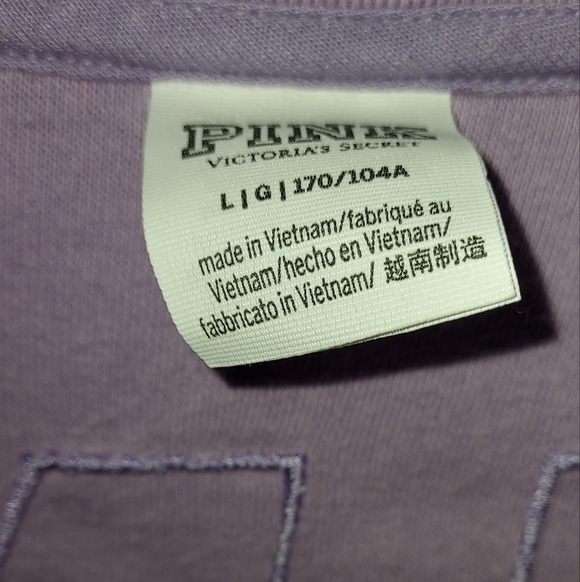 Pink Victorias Secret purple terry cloth sweater v neck - Picture 4 of 5